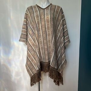 Phard Moto Vintage Made in Italy Boho Flower Power poncho